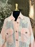 Pol 100% Polyester Print Pink White Jacket Size S - photo 4