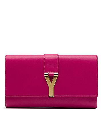 Saint Laurent Leather Chyc Ligne Clutch (view 1)
