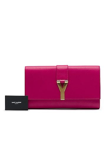 Saint Laurent Leather Chyc Ligne Clutch (view 2)