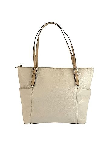 Michael Kors Michael Kors beige leather tote bag/shoulder bag with gold hardware, size 35T2GTTT8L, for women. (view 1)
