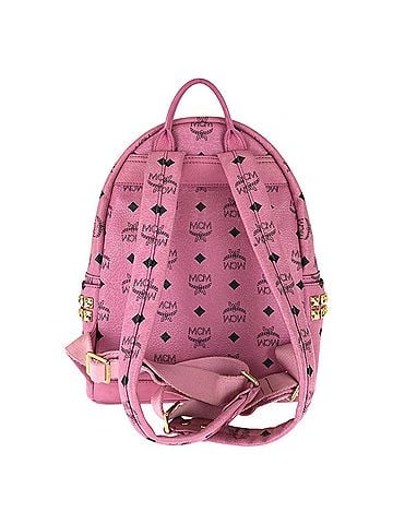 MCM MCM Visetos Stark Pink Leather Backpack with Gold Hardware (MMK3AVE37PK001) - Women's (view 2)