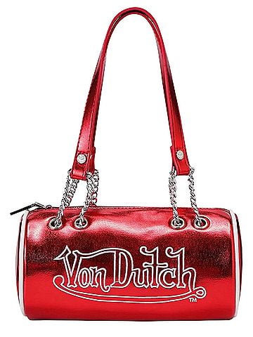 Von Dutch Von Dutch Red Metallic Barrel bag Shoulder Bag (view 1)