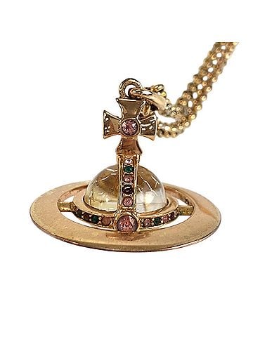 Vivienne Westwood Vivienne Westwood Orb Pink Gold Metal Necklace (Unisex) (view 2)