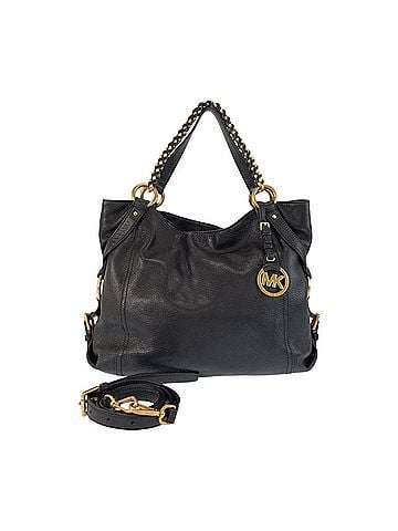 Michael Kors Michael Kors AQ1205 Chain Handle Tote Bag/Shoulder Bag (Black, Gold Hardware, Leather) - 2-Way Style for Women (view 1)