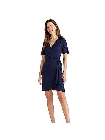 Quince Washable Silk Wrap Tie Dress Casual Dress (view 1)
