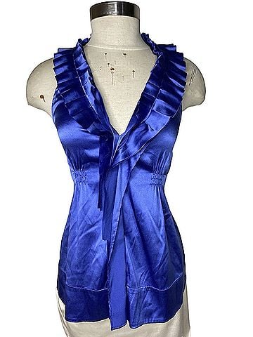 BCBGMAXAZRIA Sleeveless Silk Top (view 1)
