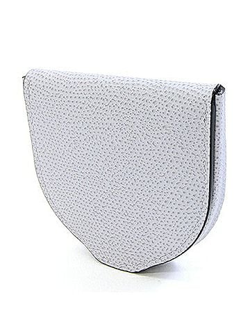 Valextra Valextra Wallet/Coin Case V0L89 Stone Gray Leather Coin Purse Compact Wallet Horseshoe Shape Women's (view 2)