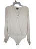 Express 100% Polyester White Pink Ivory Bodysuit Size S - photo 1
