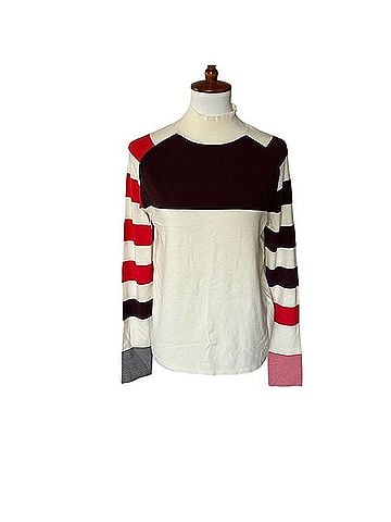 sita murt Striped Sleeve Mock Neck Sweater Pullover Sweater (view 1)