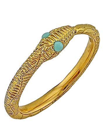 Gucci Gucci Ouroboros Ring, 18K Yellow Gold, Turquoise, Women's GUCCI (view 1)