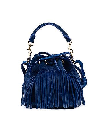 Saint Laurent Small Suede Emmanuelle Fringe Bucket Bag (view 1)