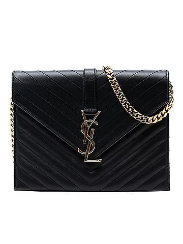 Saint Laurent Chevron Calfskin Classic Monogram Envelope Crossbody (view 1)