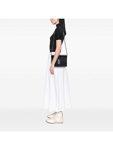 Saint Laurent Chevron Calfskin Classic Monogram Envelope Crossbody (view 2)