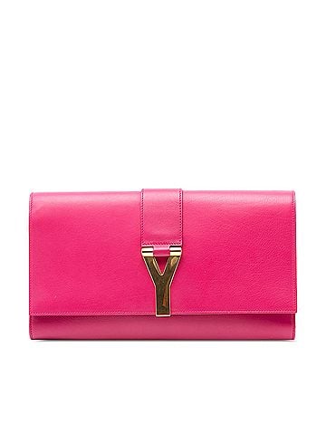 Saint Laurent Leather Chyc Ligne Clutch (view 1)