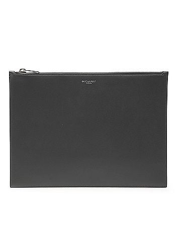 Saint Laurent Leather Zip Clutch (view 1)