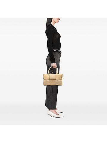 Bottega Veneta Small Suede and Shearling Maxi Intrecciato Arco Tote (view 2)