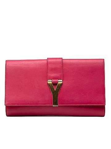Saint Laurent Leather Chyc Ligne Clutch (view 1)