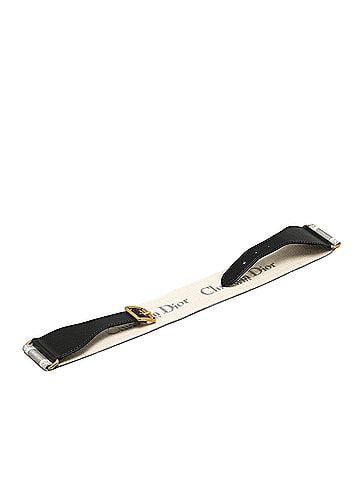 Dior Leather and Canvas Embroidered Logo Belt (view 1)