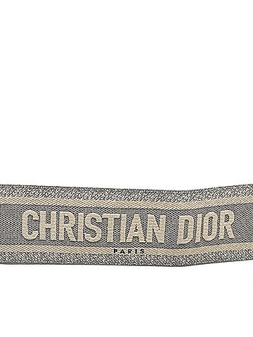 Dior Leather and Canvas Embroidered Logo Belt (view 2)
