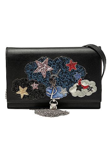 Saint Laurent Calfskin Cloud Star Applique Classic Monogram Kate Tassel Wallet on Chain (view 1)