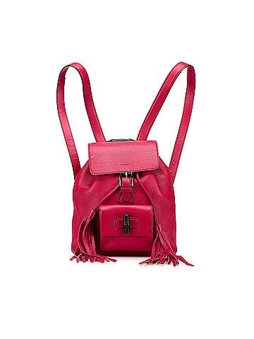 Gucci Calfskin Bamboo Tassel Drawstring Backpack (view 1)