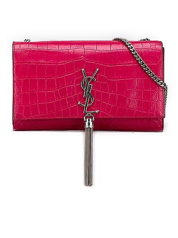 Saint Laurent Medium Croc Embossed Leather Kate Tassel Crossbody (view 1)