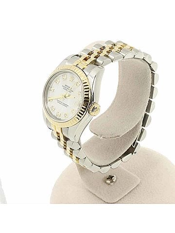 Rolex Rolex Datejust Two-Tone 179173NG D-serial Ladies' Watch 10P Diamond White Mother-of-Pearl 18K Yellow Gold Automatic Movement (view 1)