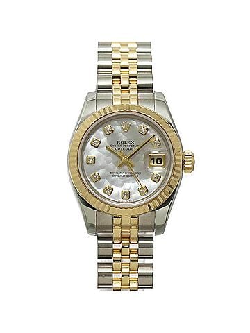Rolex Rolex Datejust Two-Tone 179173NG D-serial Ladies' Watch 10P Diamond White Mother-of-Pearl 18K Yellow Gold Automatic Movement (view 2)