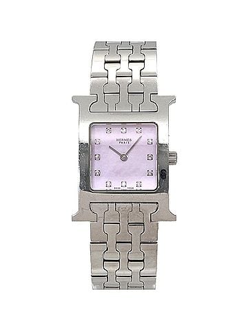 Hermès Hermes H-Watch HH1 210 Women's Watch 12P Diamond Pink Shell Quartz H (view 1)