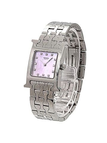 Hermès Hermes H-Watch HH1 210 Women's Watch 12P Diamond Pink Shell Quartz H (view 2)