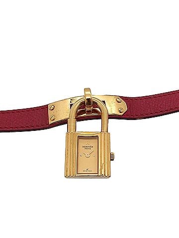 Hermès Hermes Kelly Watch, Ladies' Gold and Red Quartz Watch with Padlock (view 1)