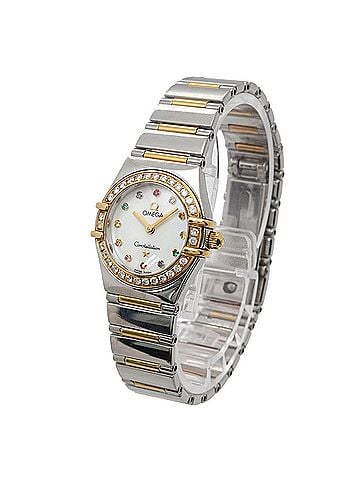 Omega Omega Constellation Mini My Choice Iris Two-Tone 1365 79 Diamond Bezel Ladies' Watch White Shell 18K Yellow Gold Quartz (view 2)