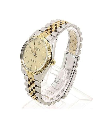 Rolex Rolex Oyster Perpetual Date Two-Tone 15053 R-serial Men's Watch Champagne 18K Yellow Gold Automatic (view 1)