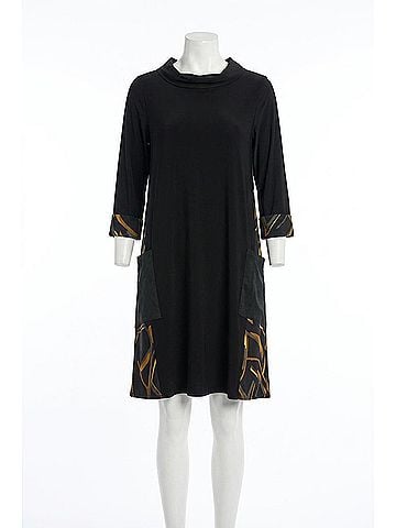 Joseph Ribkoff Abstract Print Dress in Black/Multi (view 1)