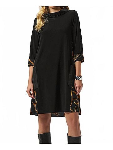 Joseph Ribkoff Abstract Print Dress in Black/Multi (view 2)