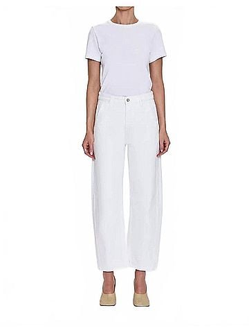 Pistola Beau Bowed Straight Jeans in Paper White (view 2)