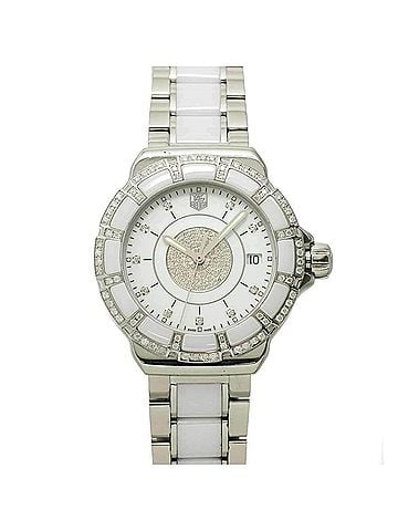 TAG Heuer TAG Heuer Formula 1 WAH121D 10P Diamond Ladies Watch, Date, Bezel, White Ceramic Quartz Watch (view 2)