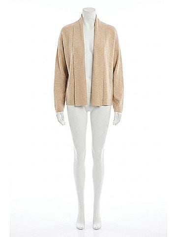 Tribal Double Knit Shawl Collar Coatigan in H Latte (view 1)