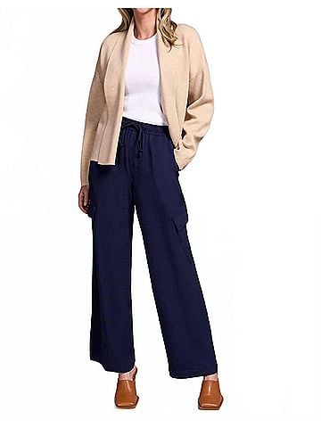 Tribal Double Knit Shawl Collar Coatigan in H Latte (view 2)