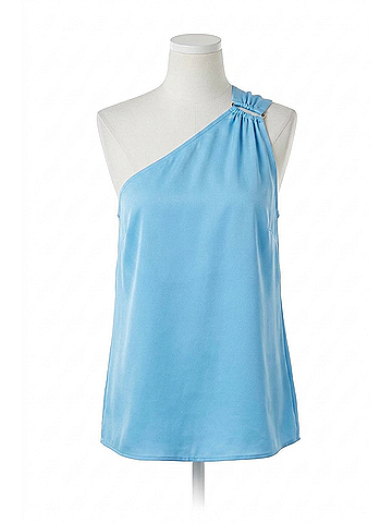 Bishop + Young Mallorca One Shoulder Top in Blue (view 1)