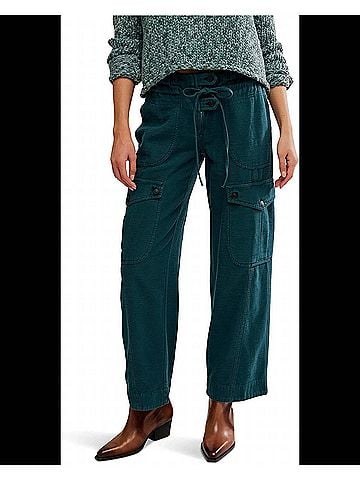 Free People Park Avenue High Rise Cargo Pant in Sea Moss (view 2)