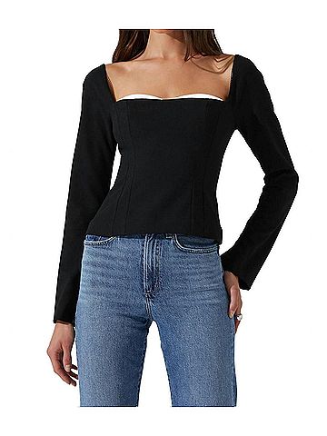 Astr Whitley Top in Black (view 2)