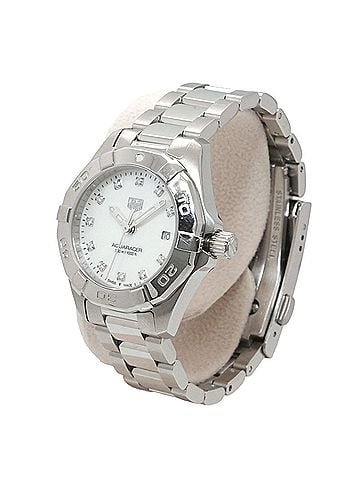 TAG Heuer TAG Heuer Aquaracer 300m WBD1414 11P Diamond Ladies Watch Date White Mother-of-Pearl Quartz (view 1)