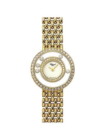 Chopard Chopard Happy Diamonds 4119 1 Double Diamond Bezel Ladies' Watch with 5 Moving Diamonds, White 18K Yellow Gold, Quartz Movement (view 2)