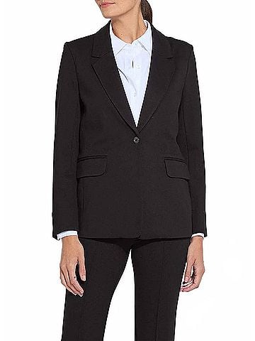 Lyssé Essential Ponte Blazer in Black (view 2)