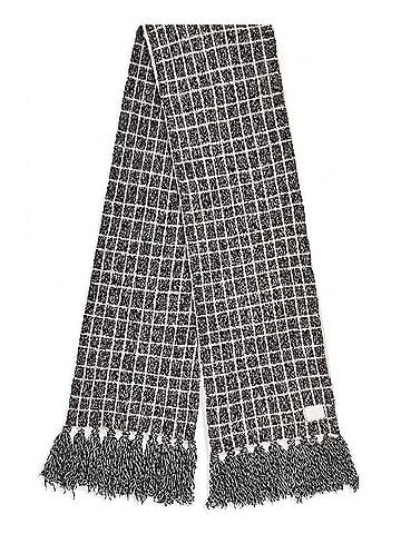 Varley Lindsey Check Bouclé Knit Scarf in Charcoal Marl (view 1)