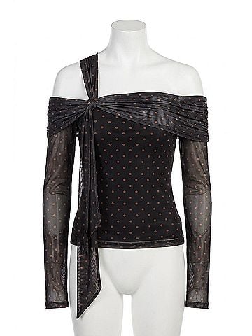 AFRM Juliette Bodysuit in Sepia Dot (view 1)