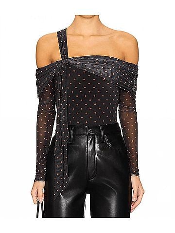 AFRM Juliette Bodysuit in Sepia Dot (view 2)