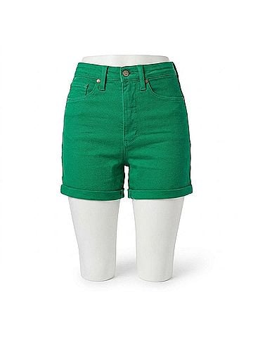 Judy Blue Tummy Control Cuffed Shorts in Kelly Green (view 1)