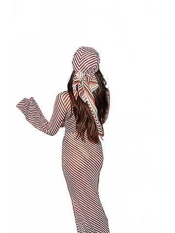Bananhot Women's Head Scarf in Russet Strips (view 2)